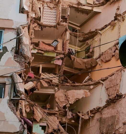  انهيار عقار من 13 طابقًا مأهول بالسكان في الإسكندرية