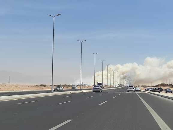 النيران تلتهم الغابة الشجرية في طور سيناء
