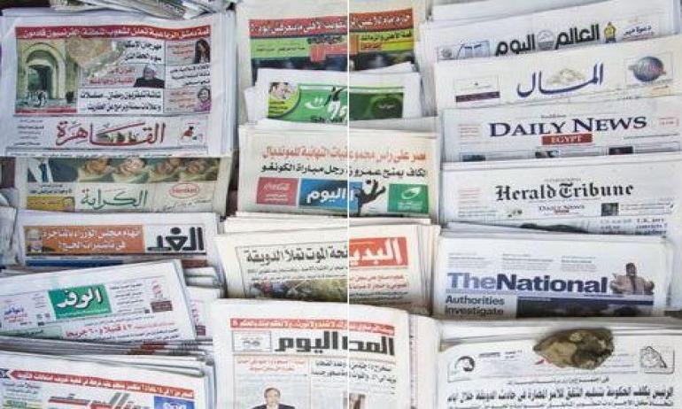  صحف الانقلاب تدعم النظام في مذبحة “رابعة”.. مانشيتات صحف العسكر
