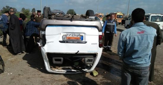  إصابة 5 أشخاص في حادث انقلاب سيارة سوزوكي بأبوكبير