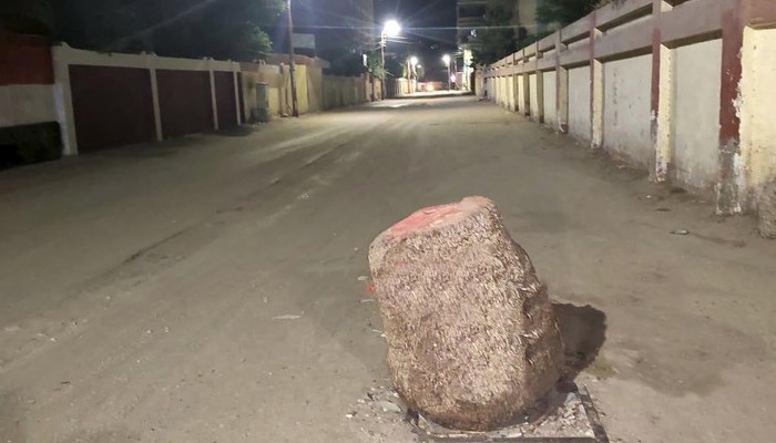  استياء بسبب جذع نخلة يتوسط طريق المدارس بأبوكبير