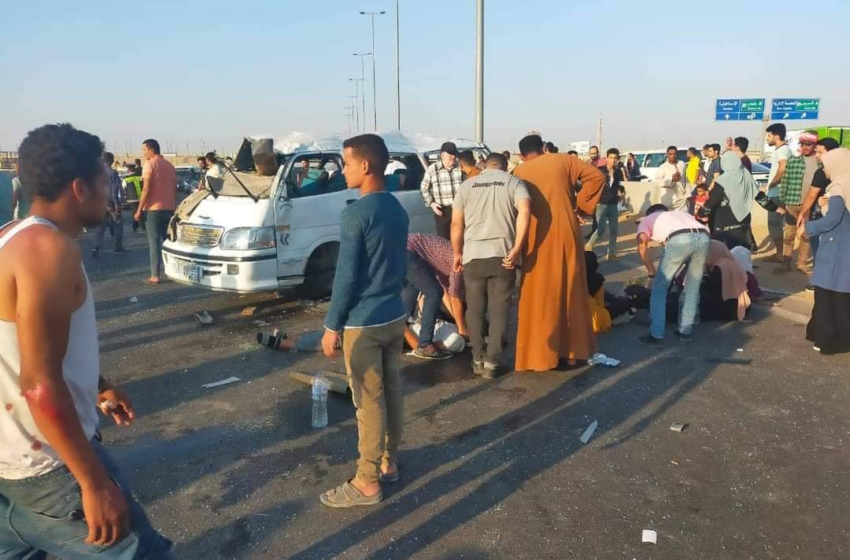  مصرع وإصابة 13 شخصًا في حادث تصادم ببلبيس
