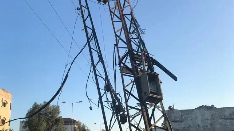تدمير 70% من شبكات نقل الكهرباء بغزة